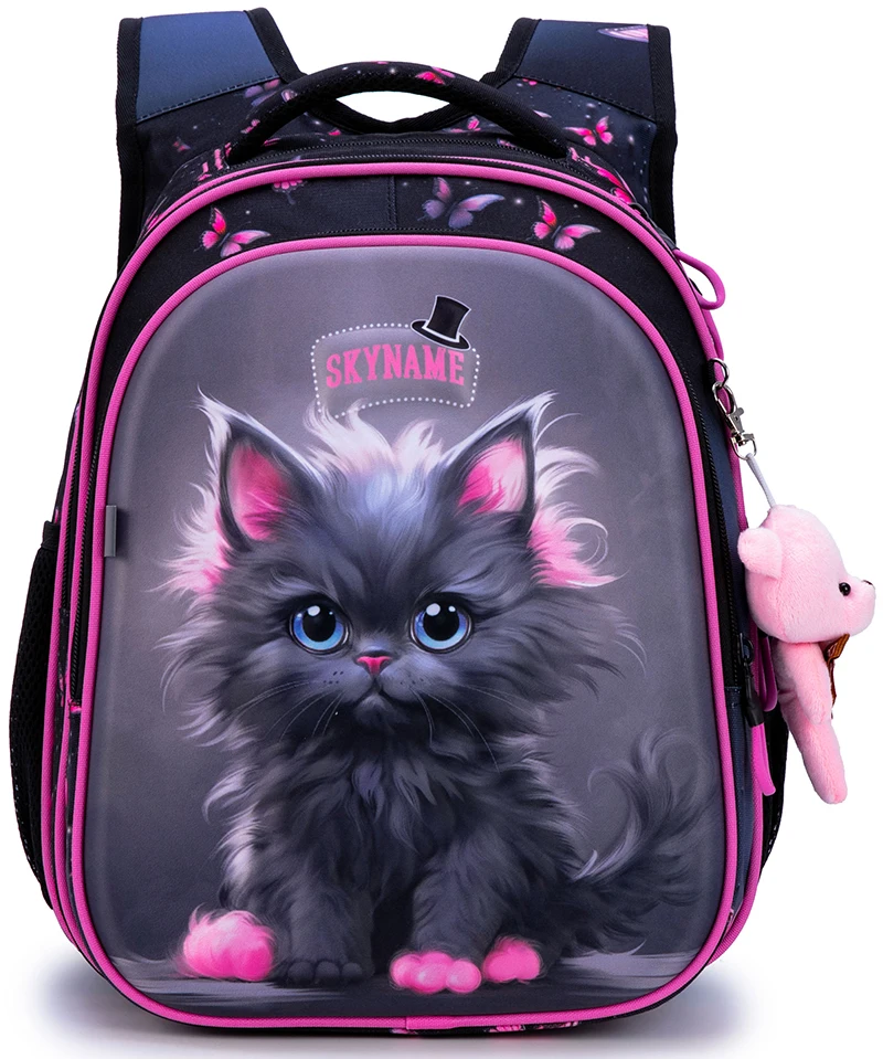 Girls Kawaii School Bags Children Cartoon Cat Orthopedic Backpacks For School Bookbags Kids Satchels Primary Students Mochila