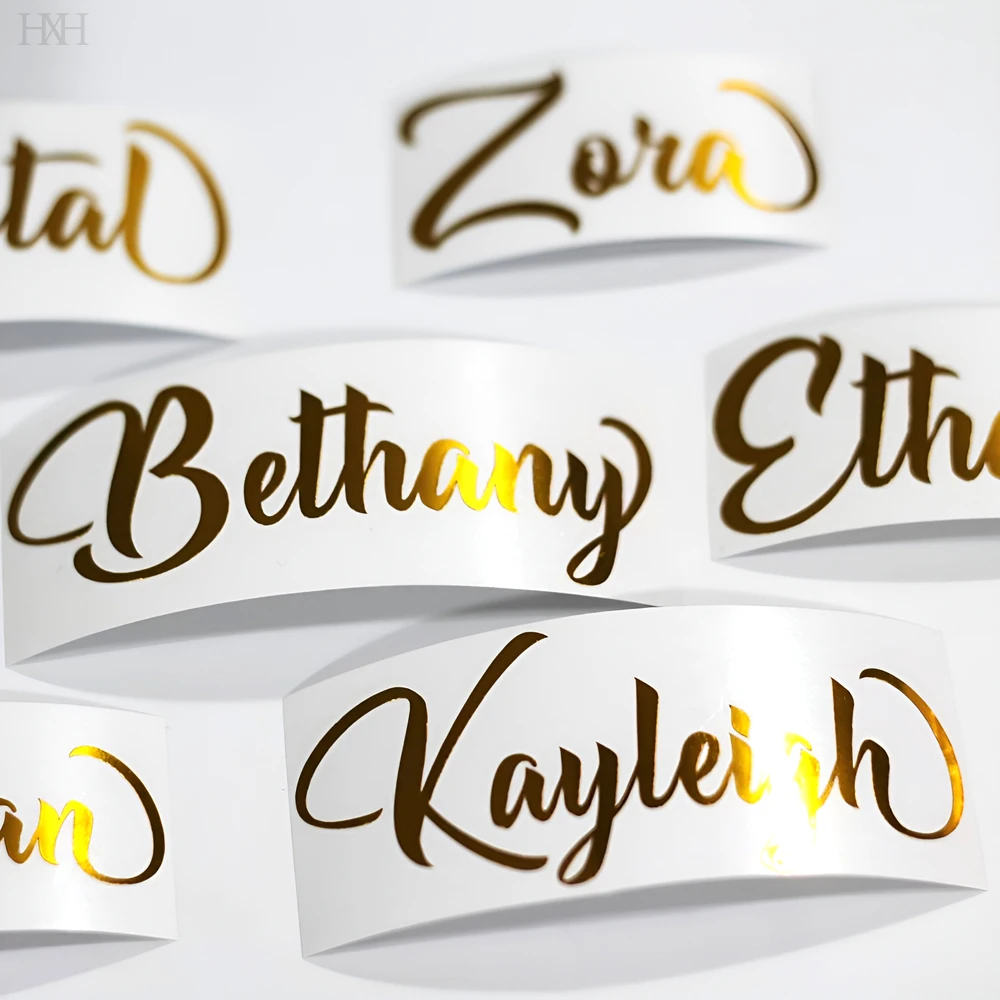 

10pcs Personalized Name Vinyl Sticker Adhesive Waterproof Vinyl Stickers Custom Vinyl Sticker for Wedding Baptism