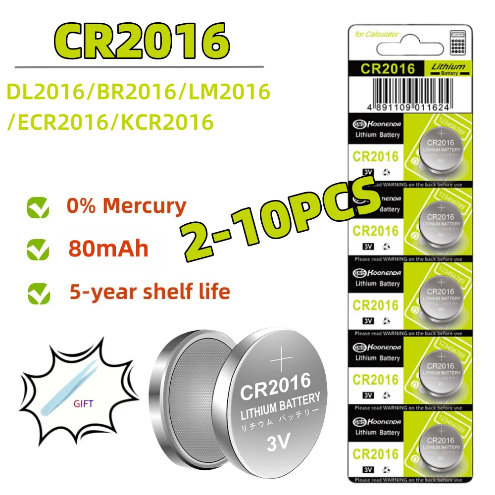 2-10PCS CR2016 Lithium Button Battery DL2016 BR2016 DL2016 LM2016 3V CR 2016 Coin Cell Watch Batteries for Toys Clock Remote