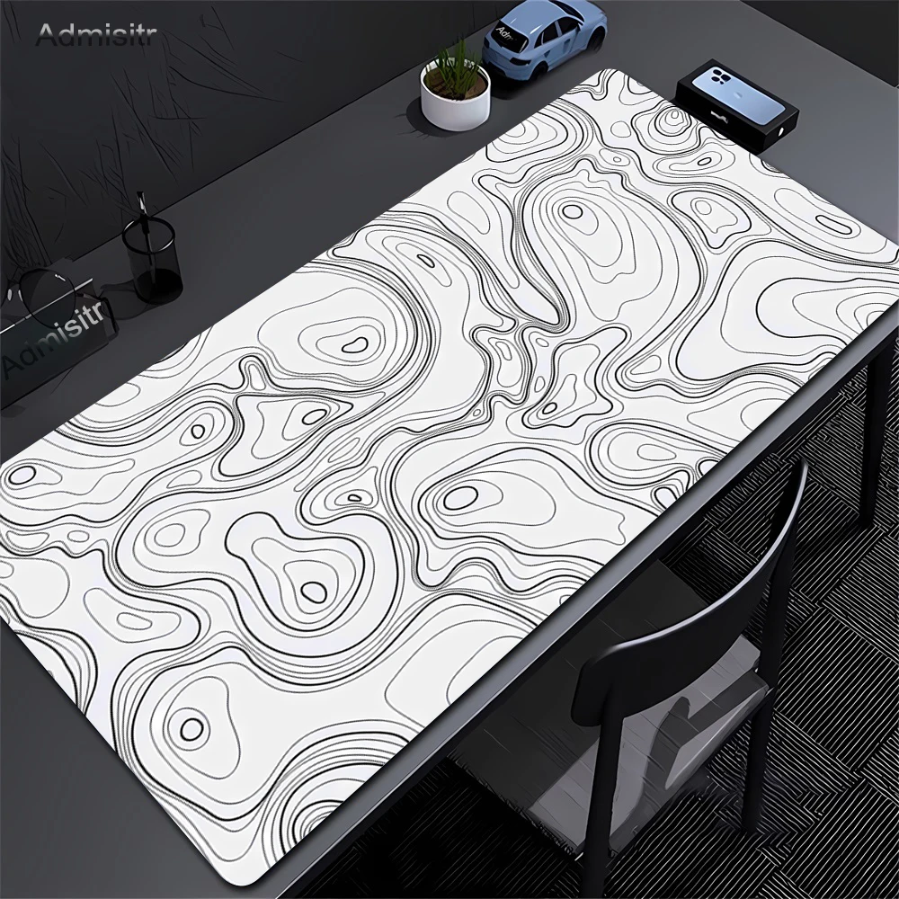 Black And White Abstract Mouse Pad Large Keyboard Mouse Desk Mat Non-slip Rubber Gaming Mousepad 90x40cm Laptop Mouse Carpet Xxl