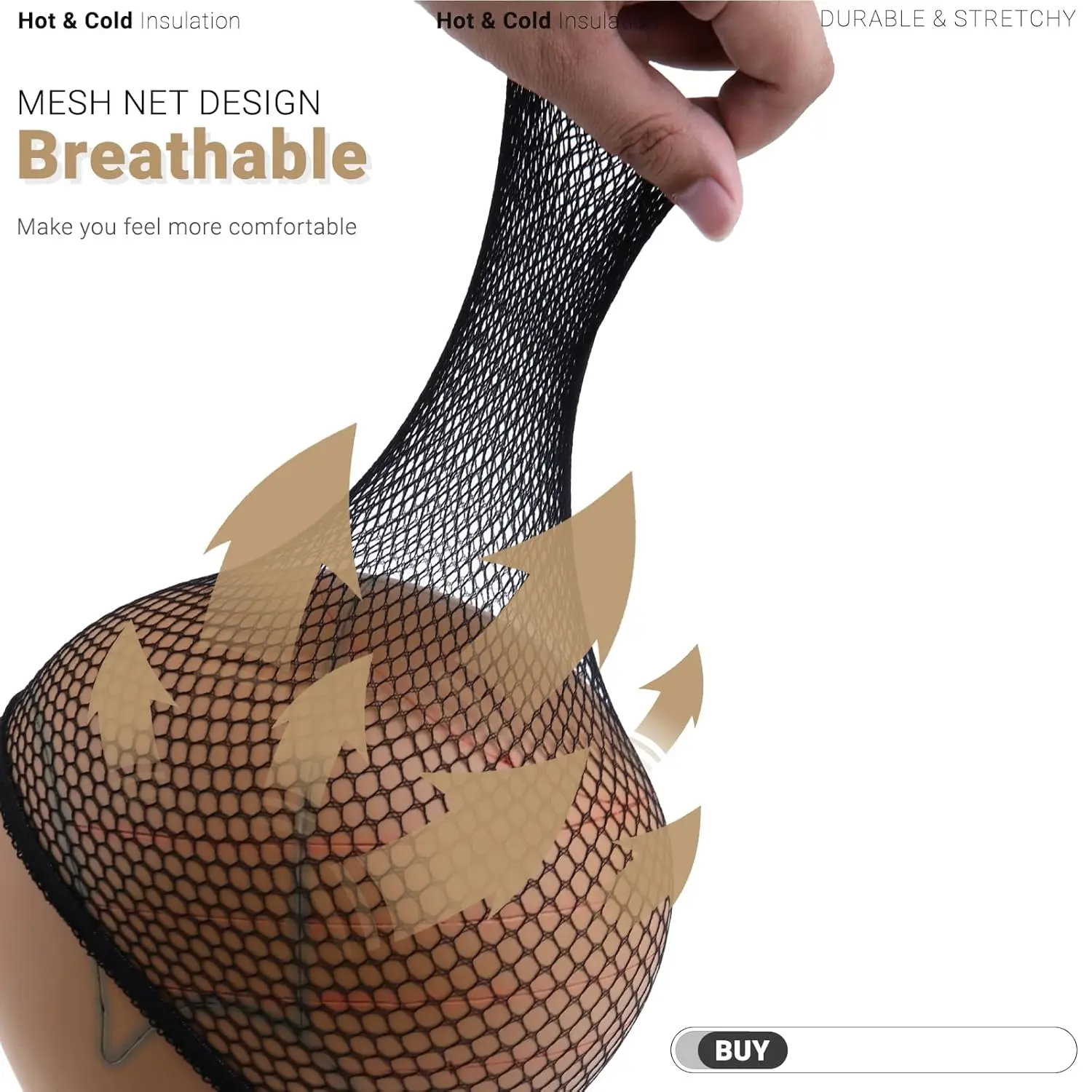 Geschlossene/Offene Netz-Perückenkappen & Fischnetz-Haarnetze für Frauen, Nylon-Webnetze für Halloween-Cosplay – Detail 6