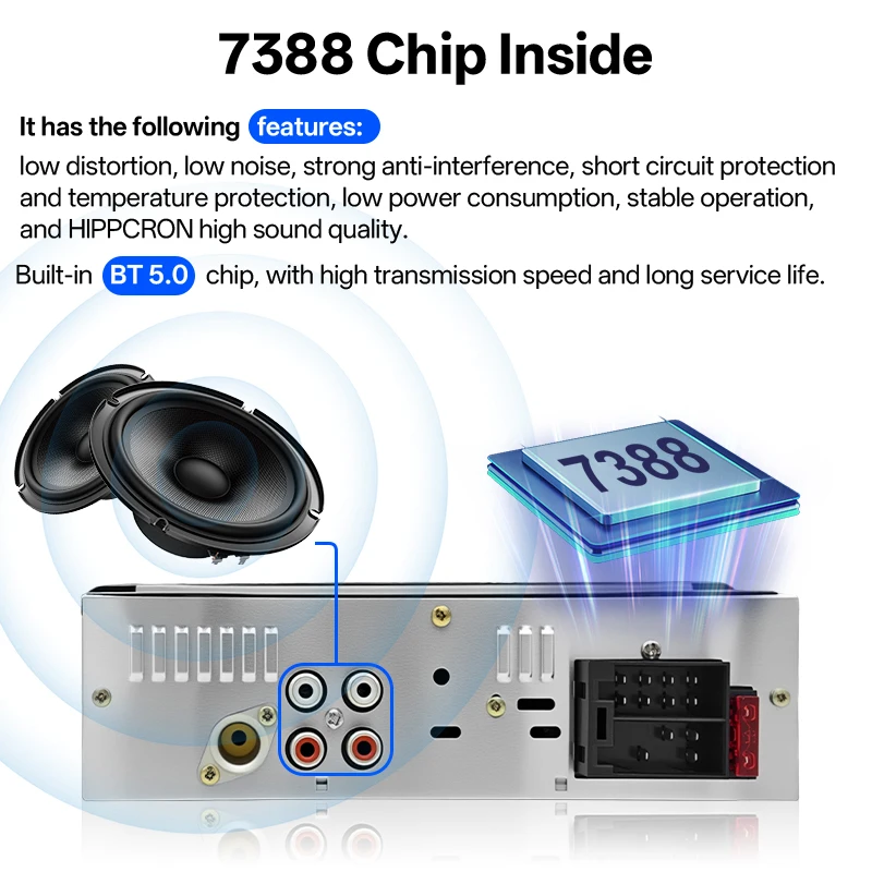 HIPPCRON 6 IN1 Auto 1DIN Radio Audio Stereo MP3-Player BT5.1 Multimedia Digital Stereoanlage für Auto Universell Farbig Aux-Eingang USB – Detail 14