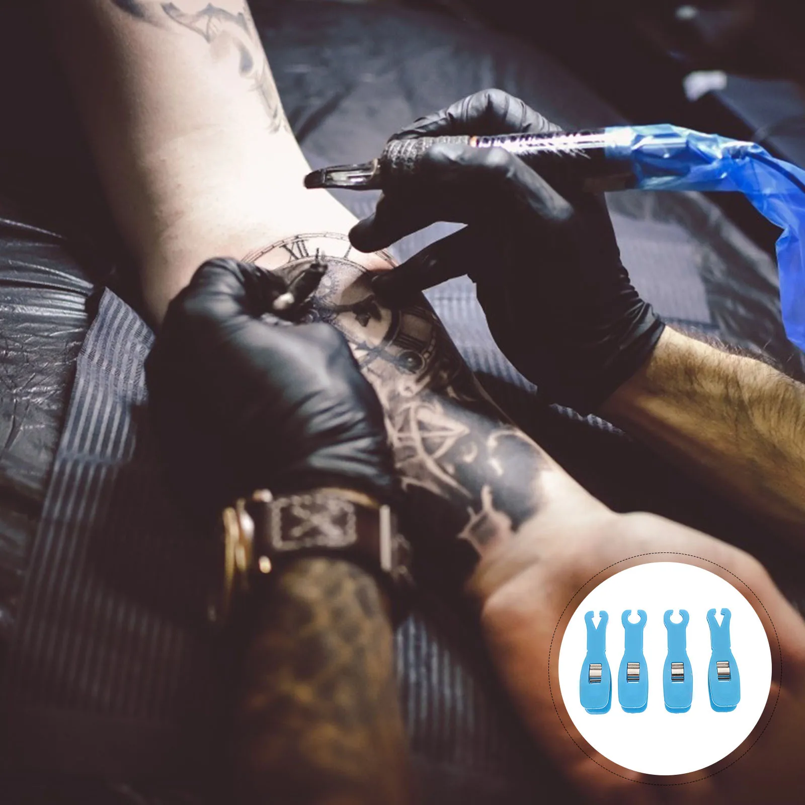 

4 шт. одноразовые фиксирующие зажимы для пирсинга, инструменты для тела, безопасный АБС-пластик, зажим для пирсинга носа, ушей, губ, бровей, комплект для домашнего использования