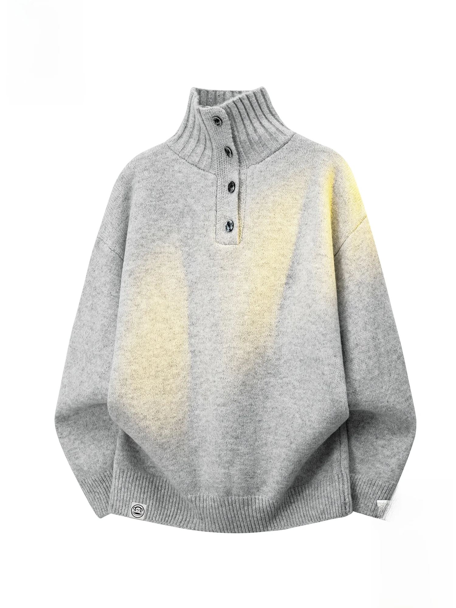 

PaulFrank Lazy f High Collar Knitwear Men's Autumn Winter Warm Loose Pure Color Knitted Sweater Casual Sle Polyester Blend