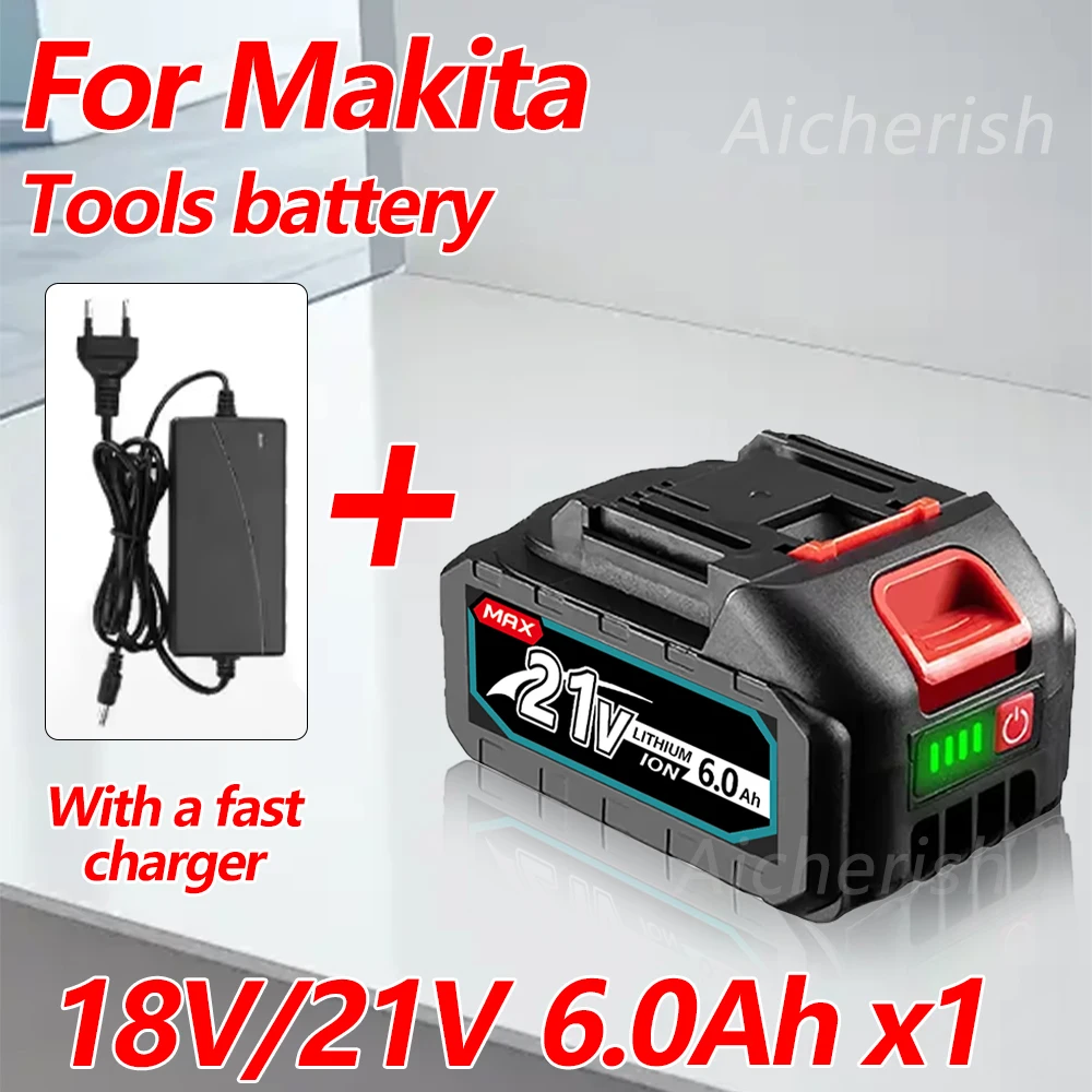 

18V Rechargeable Lithium Ion Battery High Capacity with Battery Indicator For Cordless Electric Power Tool Battery EUPlug