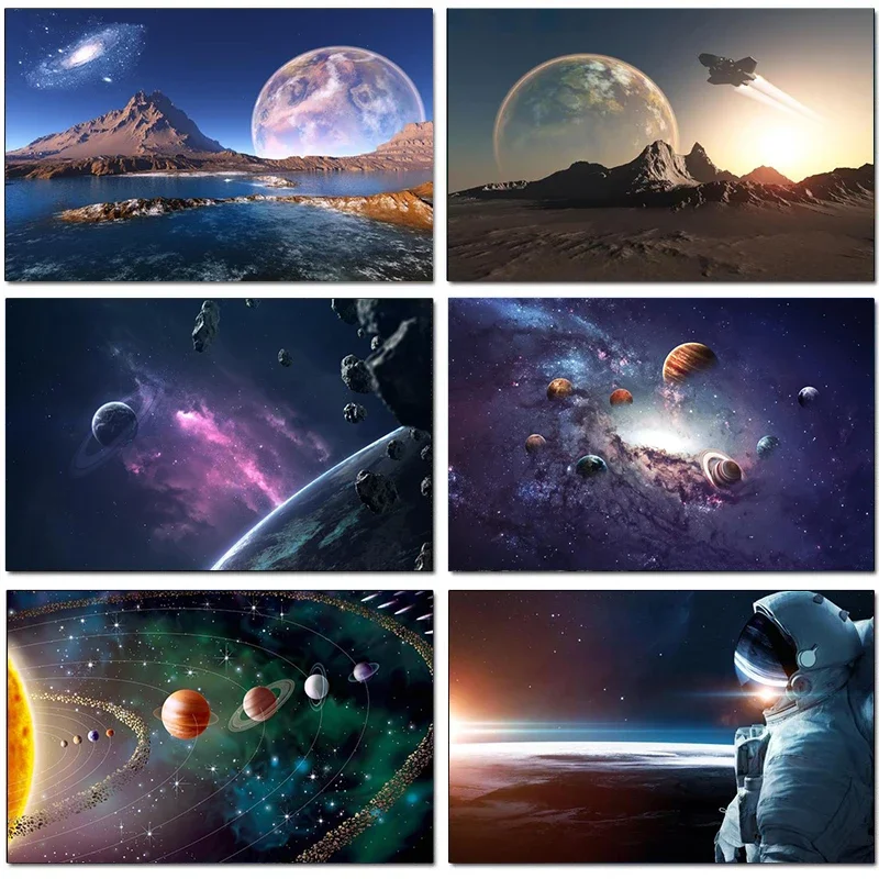 Solar System Planetary Nebula Space Universe Series Posters Canvas Painting HD Print Wall Art Research Room Classroom Home De