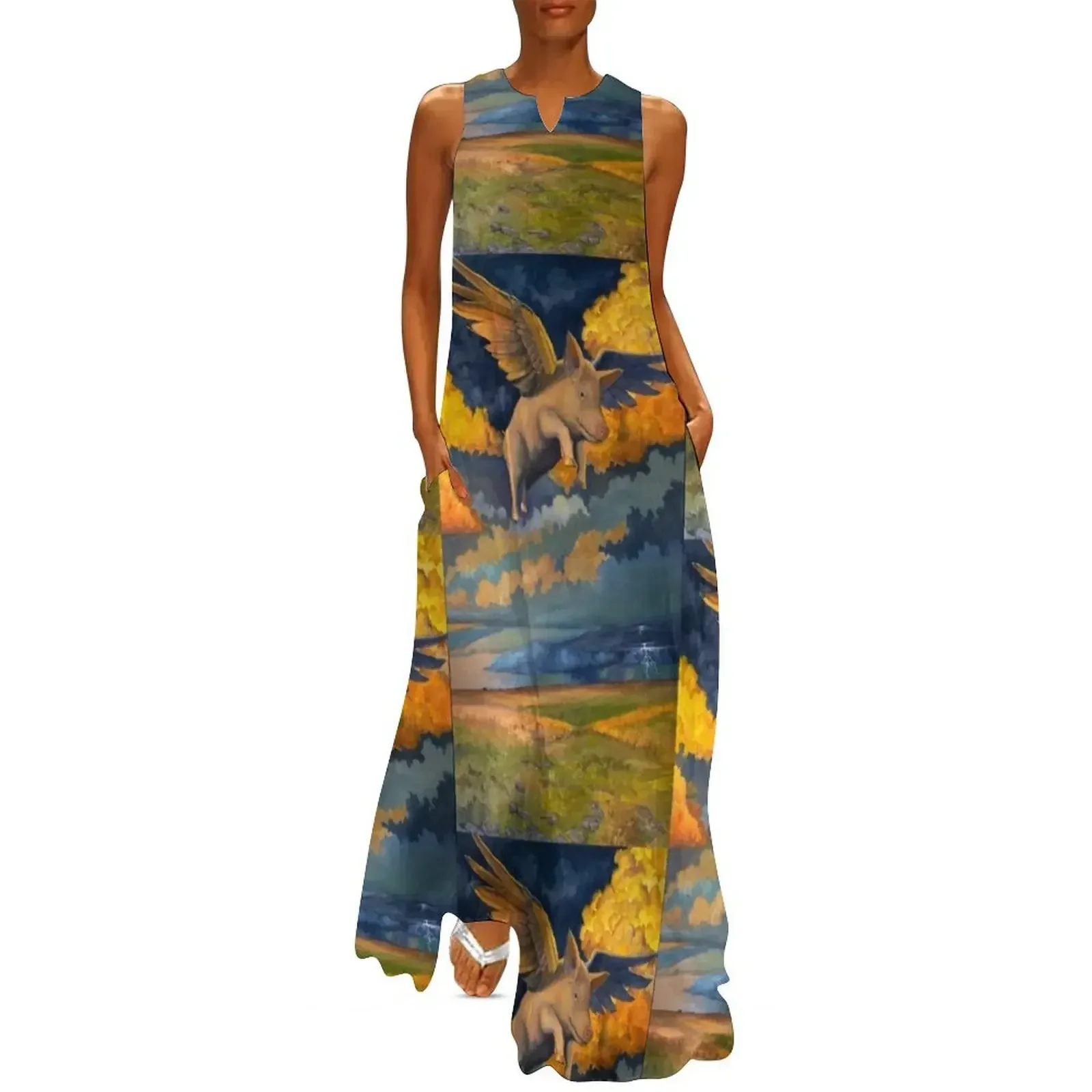 

Flying Pig Long Dress dress party night women's elegant loose dresses Dresses party dresses woman Dress