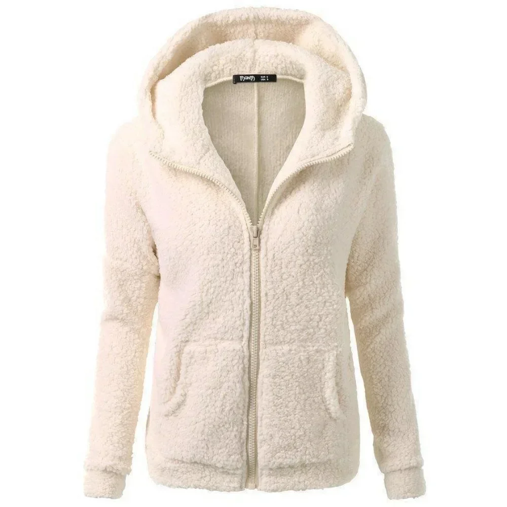 Women Stretchy Soft Long Sleeve Hooded Fleece Jacket Zipper Jumper Overcoat Fashion Tops（S-3XL）