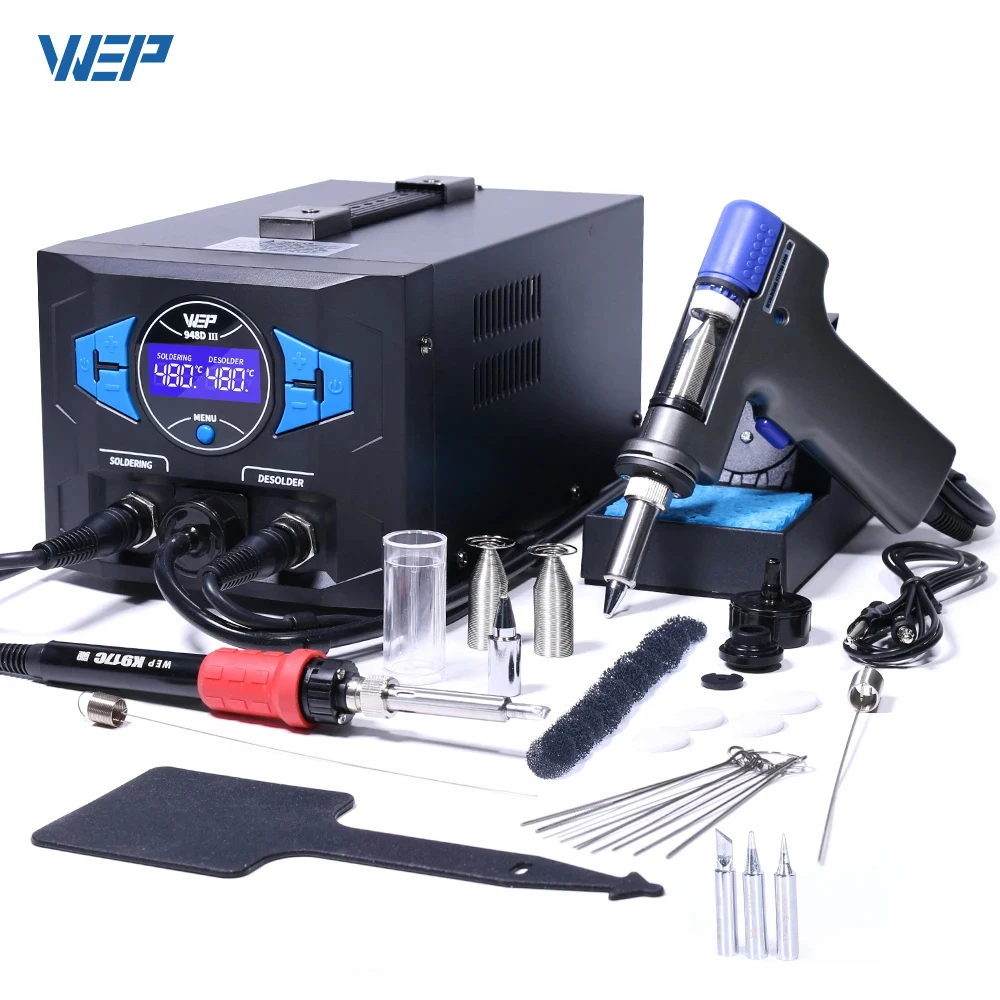 WEP 948D-III 2-IN-1 ESD Safe Desoldering Station With Fast-Heating Desoldering Gun And Soldering Iron High Power WEP 948 Station