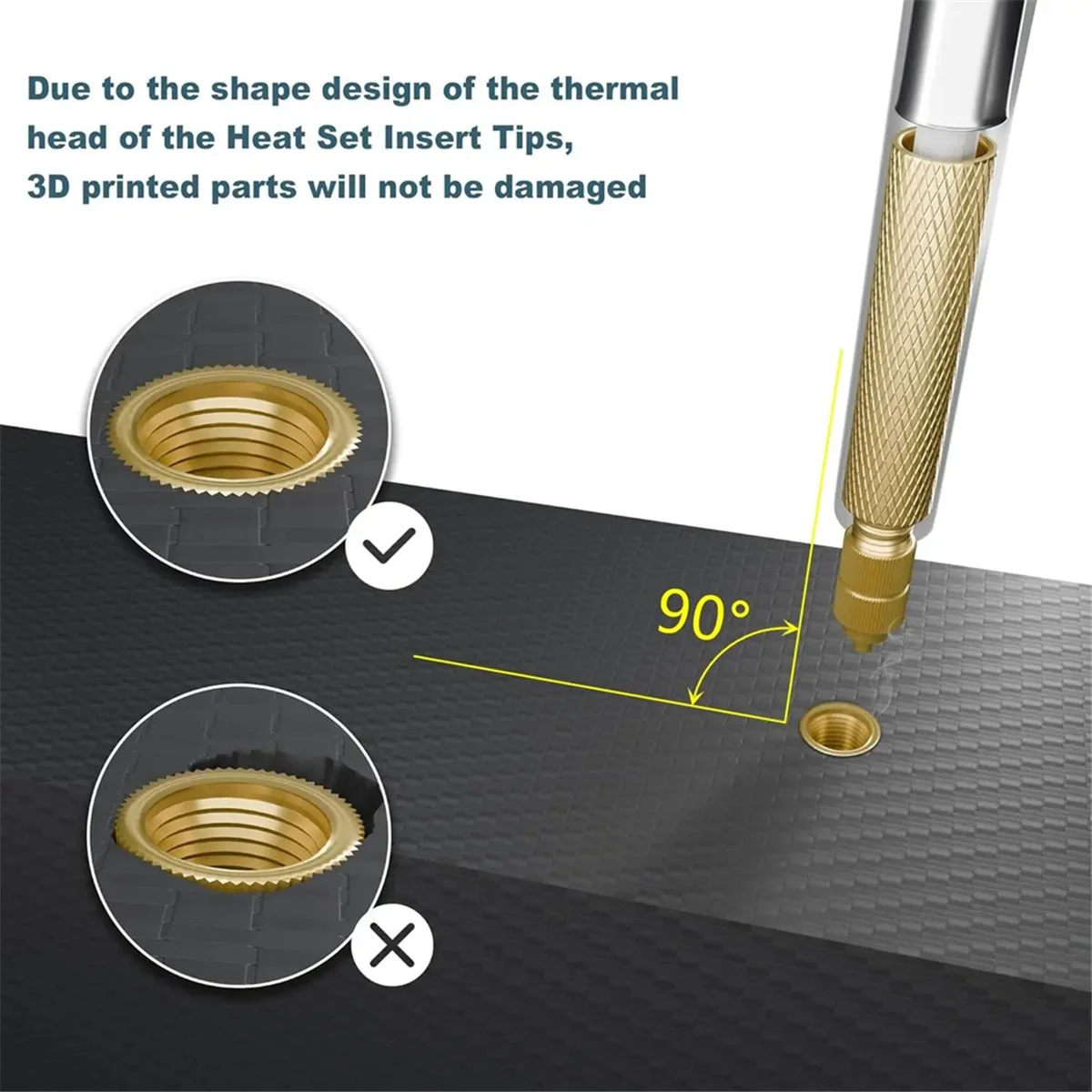 

ABNJ 7 шт. вставка для термонабора, головка паяльника M2 M2,5 M3 M5 M6, вставки для горячего расплава, гайка, латунь, встроенная резьба, комплект для вставки