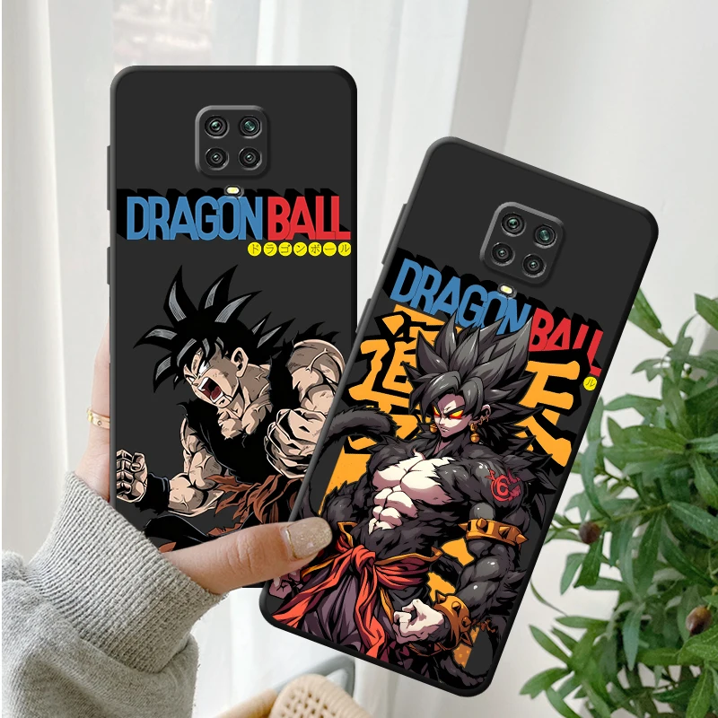เคสสำหรับ Xiaomi Redmi Note 9 10 11 12 Pro 9S 11s 7 8 12s 13 14 Pro Plus 10S สีดำ เคสโทรศัพท์แบบนิ่ม ลายญี่ปุ่น ดราก้อนบอล ซุน โกคู