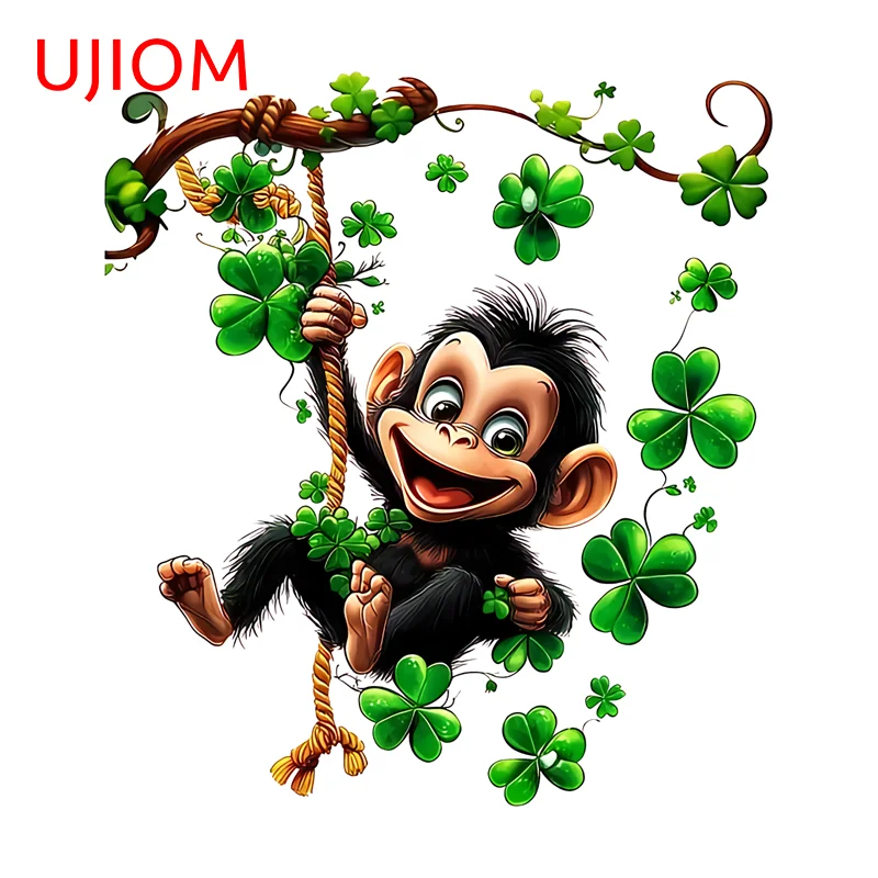 UJIOM The Monkey Hanging From A Tree Branch Wall Sticker Bathroom Kitchen Funny Decal Perfect For Bedroom Wardrobe Suitcase