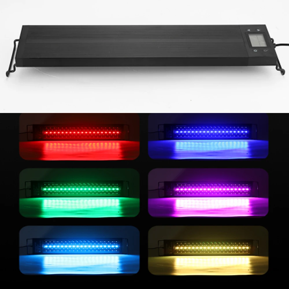 New 8 Colors Auto On Off Lighting Full Spectrum Aquarium LED Fish Tank Light with Timer Sunrise Sunset Lamp(30cm/45cm/60cm)