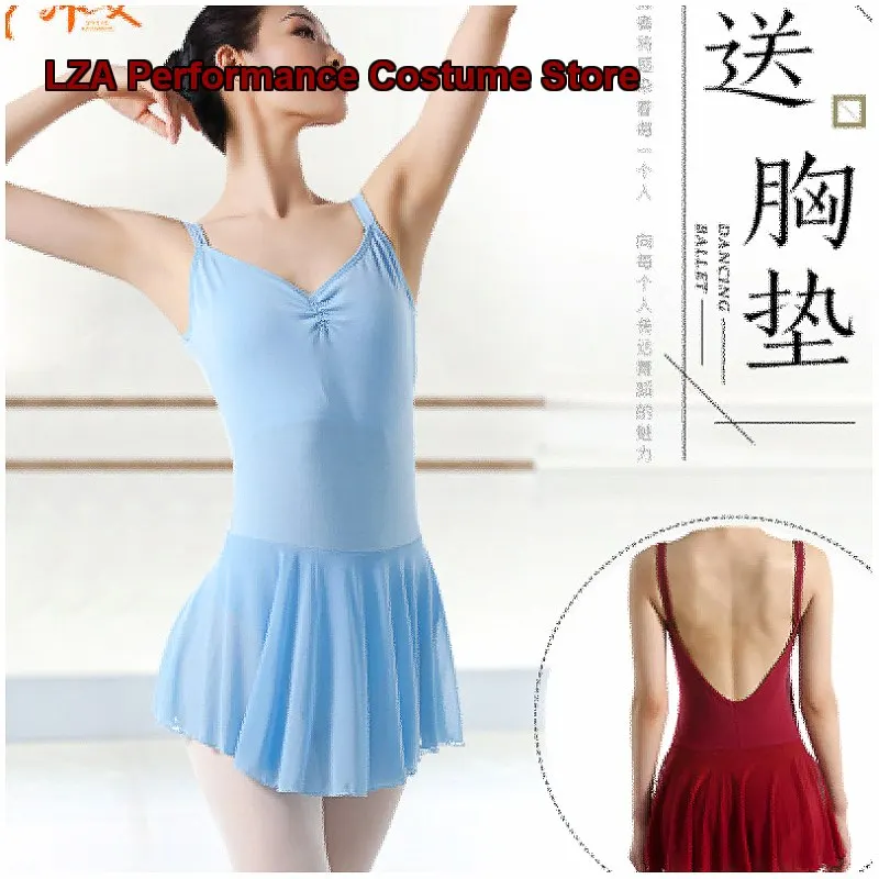 Women's Adult Camisole Bodysuit for Dance Practice, Art Exam, and Children's Gymnastics One-Piece Dress