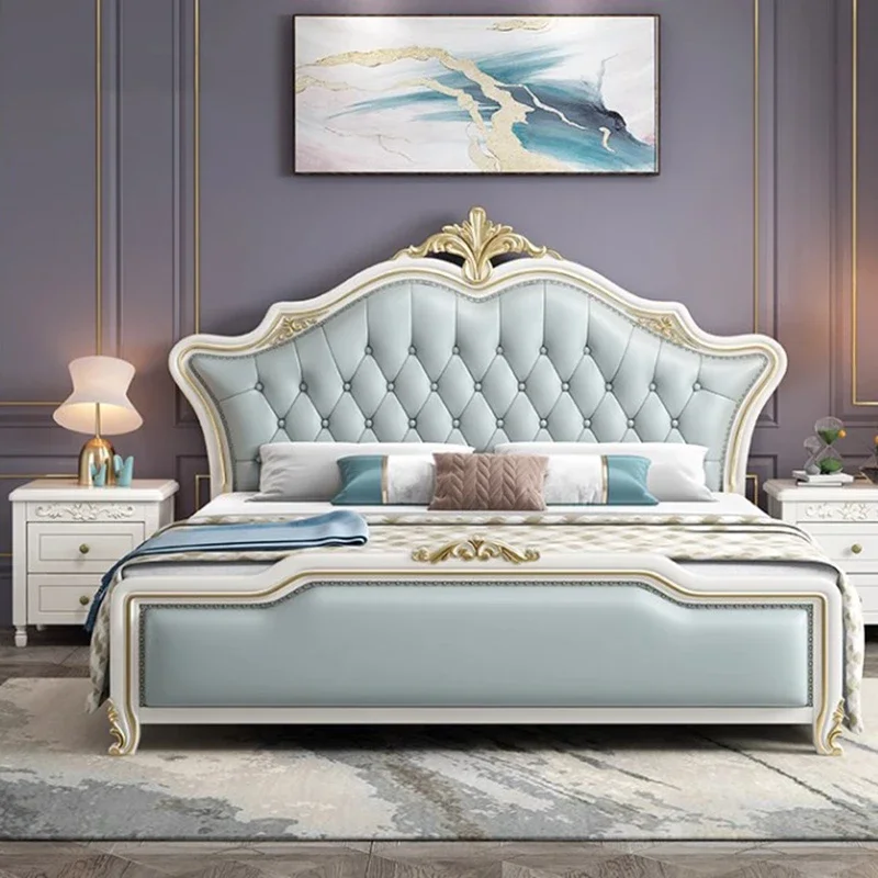 

Whitr Modern Queen Bed Pretty High End Headboard Luxury King Double Bed Girl Wood Sleeping Cama Matrimonio Bedroom Furniture