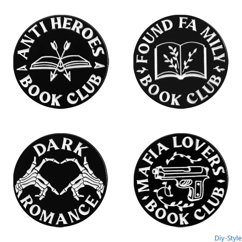 

Geometric Circular Black Letters Clothing Accessories Backpack Alloy Brooch Badge Enamel Lapel Pins Wholesale