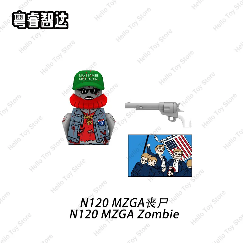 2024 City Halloween Zombie Series Walking Deads Ghost Mini Action Figure Building Blocks Soldiers MOC Bricks Kid DIY Gifts Toys