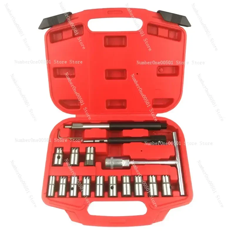 

Diesel Injector Extractor Seat & Carbon Cleaner Seat Tools Universal Milling Cutter Set 17pcs