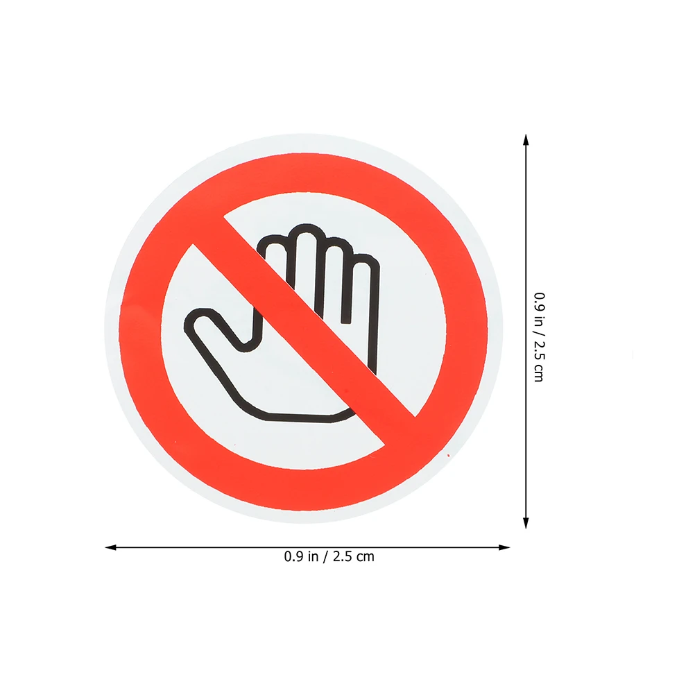 6pcs Warning Sign Stickers Do Not Touch Labels Automatic Door Vinyl Caution Safety Stickers Highly Visible Easy to Use
