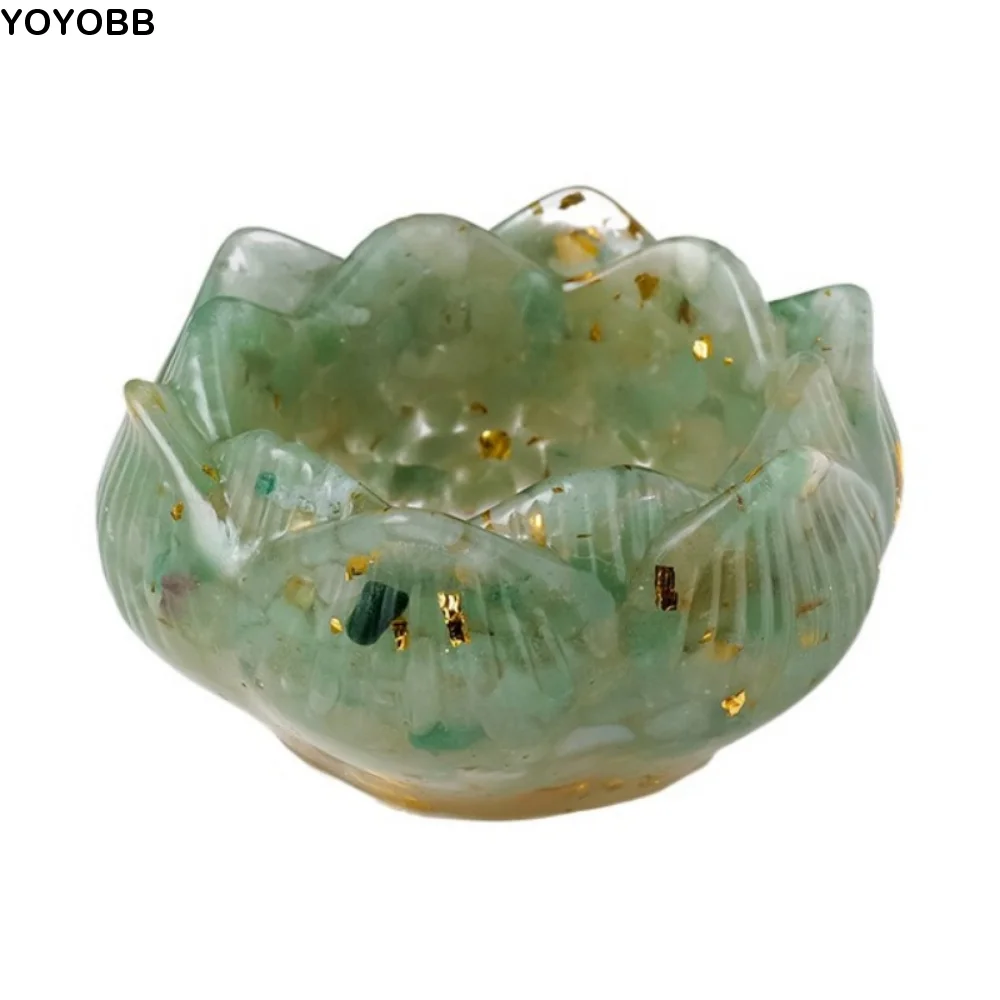 

Creative Crystals Lotus Flower Base DIY Craft Handmade Crystal Incense Holder Colorful Lotus Shape Crystal Lotus Bowl