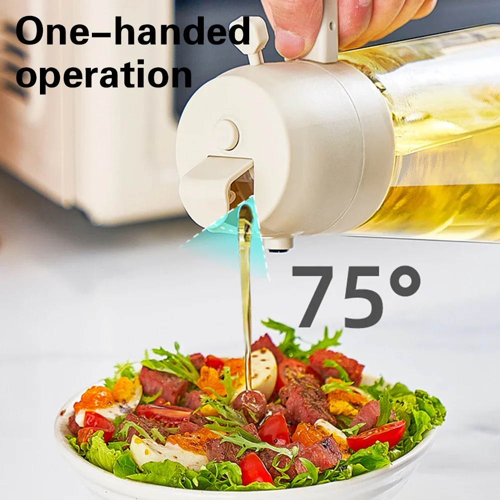 2 in1 Oil Spray Bottle Kitchen Olive Oil Dispenser Leakproof Cook Oil Spray Kitchen Gadget for Cooking BBQ Salad Steak Baking