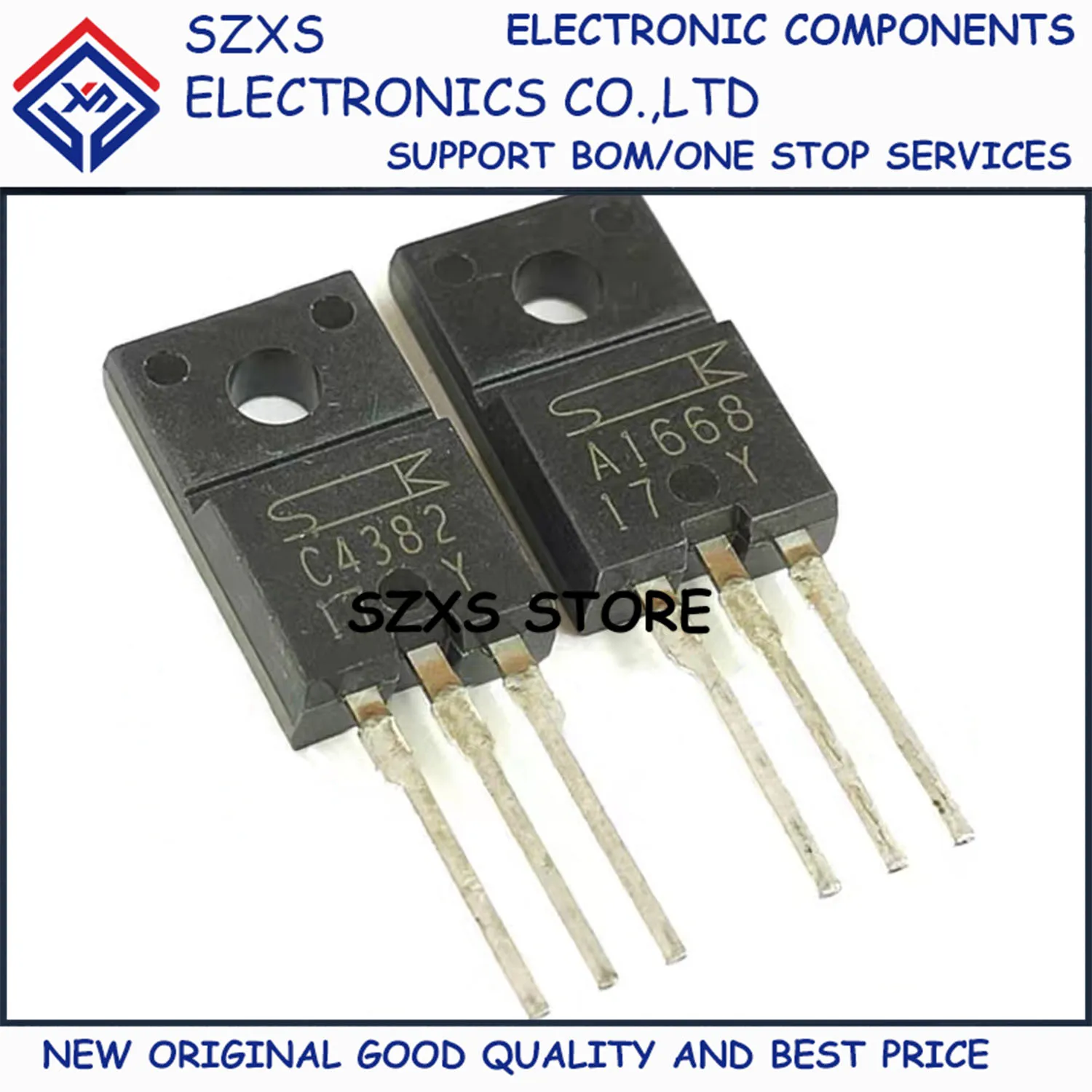 

New Original 10Pairs 2SA1668 A1668 + 2SC4382 C4382 TO-220F Audio Amplifier Transistor In Stock Good Quality