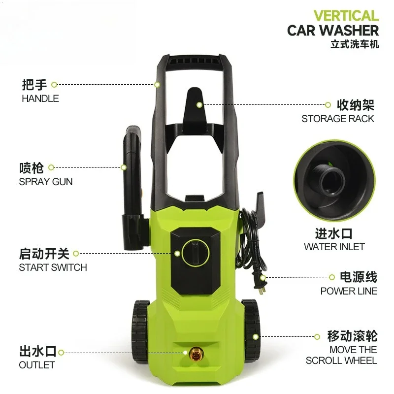 

2026 Self Priming Household High Pressure Automatic Car Wash Machine Portable Brush Car Industrial High Pressure Water Gun Car C