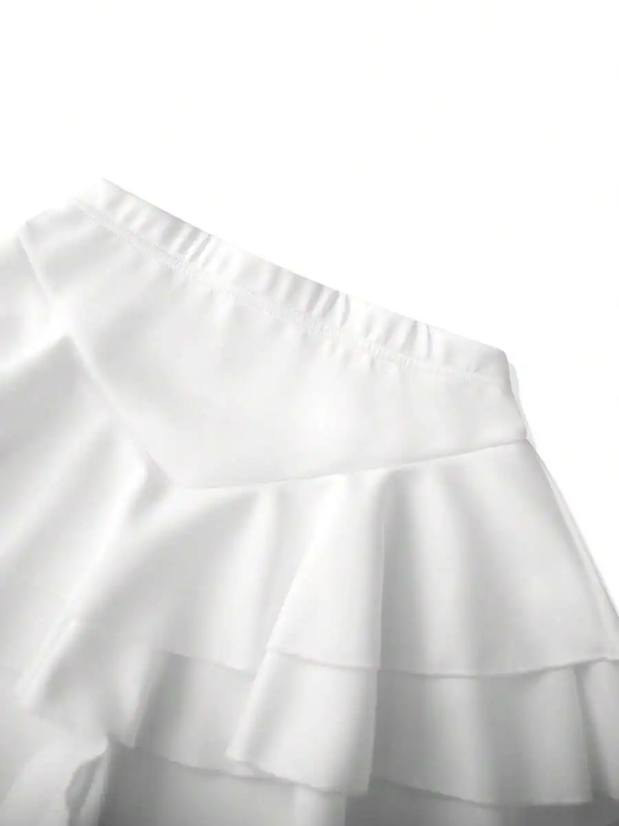 

Womens High Waist Ruffle Layered Mini Shorts Casual Solid Color Summer Streetwear