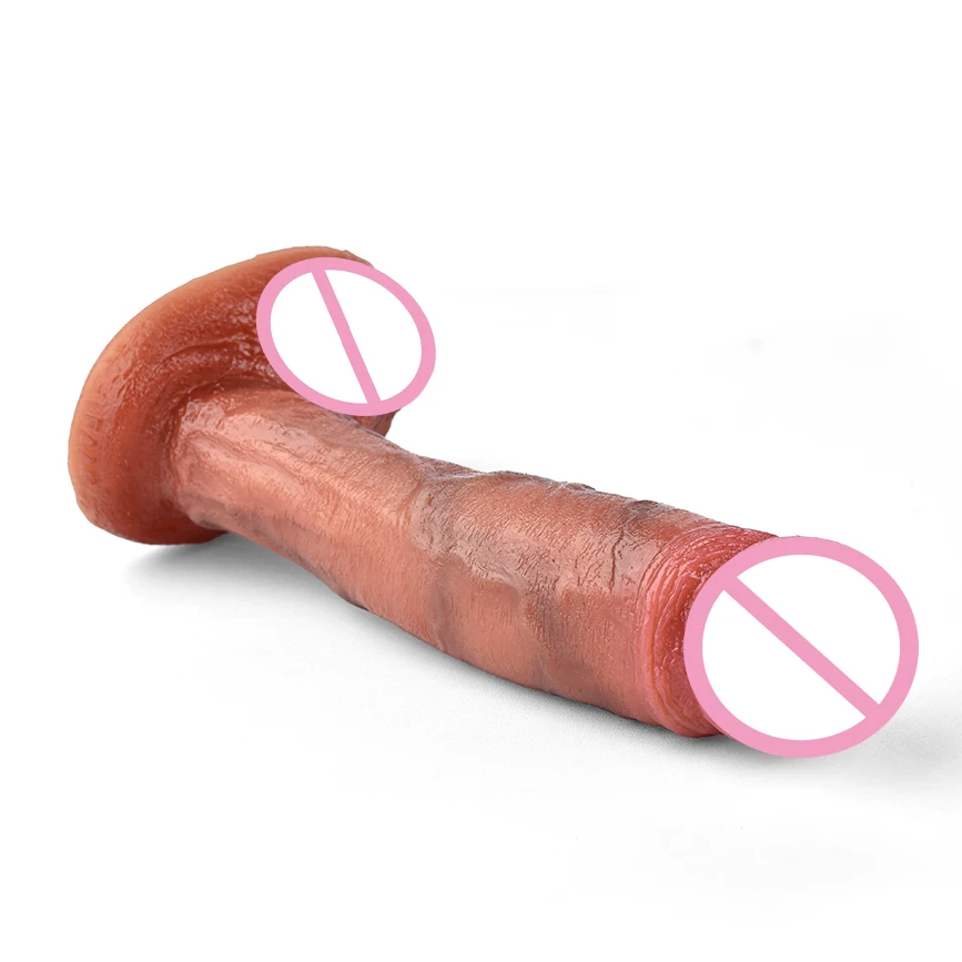 FAAK Silicone Realistic dildo With Sucker Strapon Artificial Penis Sex Toys For Women Female Masturbator Skin Touch Anal Plug