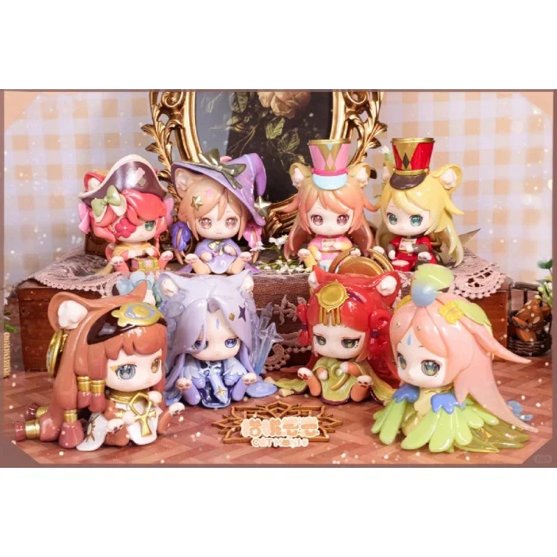 Moni fantasy island series blind box mystery box toys kawaii anime figure cartoon model surprise kids birthday gifts