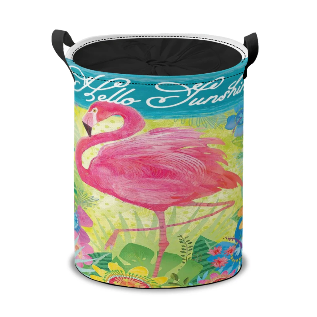 

Bundle Device Dirty Laundry Basket Clothes Organizer Foldable Storage Bucket Bathroom Clothing Storage Basket Beautiful flamingo