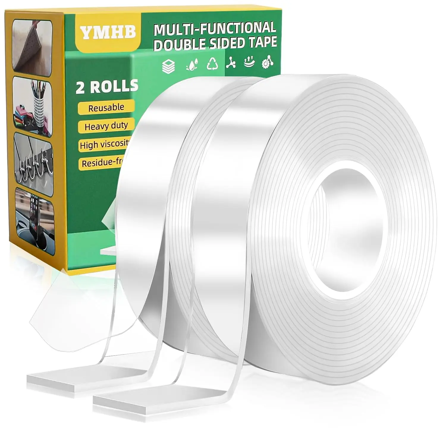 Nano Double Sided Tape Heavy Duty 19.6FT, Removable Transparent Mounting Tape for Posters Pictures Home Office