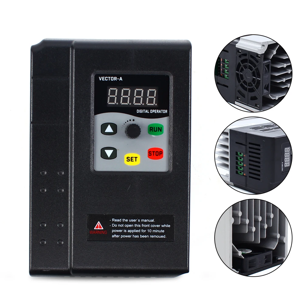 1.5KW Inverter Variable Frequency Drive,0-999Hz Output  Frequency Converter,Energy-Efficient Controller for Electric Motor