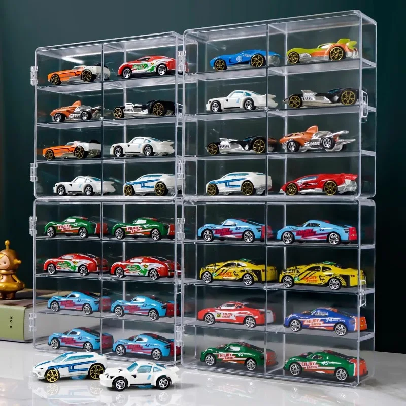 

Acrylic Car Display Box 1:64 For Hot Wheels Car Model Toy 8 Grid Cabinet Rack Dustproof Stackable Car Storage Boxes Transparent
