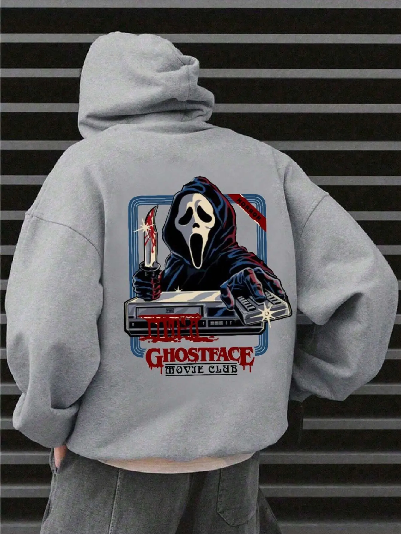 

Oversized Casual Horror Ghost Graphic Hoodies Pullover Sweatshirt Autumn Men's Clothing Women Long Sleeve Pocket Sweater Tops