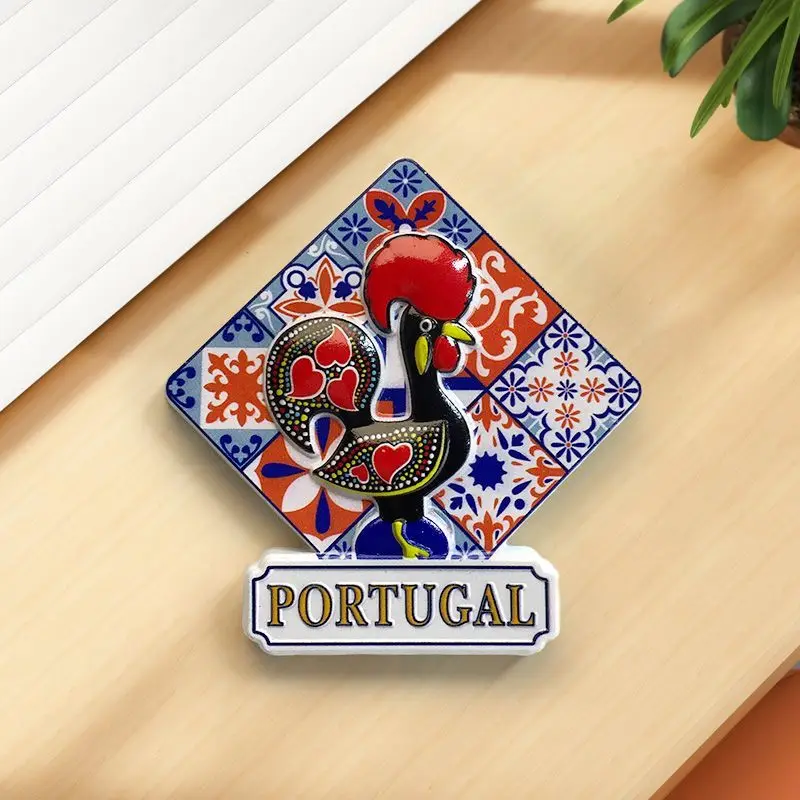 

Portuguese Rooster Characteristic Refrigerator Magnet Tourist Souvenir Cultural and Creative Crafts Household Exquisite Decorati