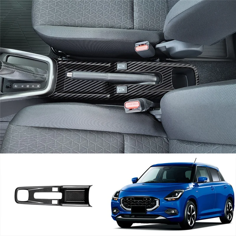 

High Quality Car Cup Holder Frame Handbrake Handle Trim Frame Sticker Interior Accessories Forsuzuki Swift 2024 Carbon Fiber