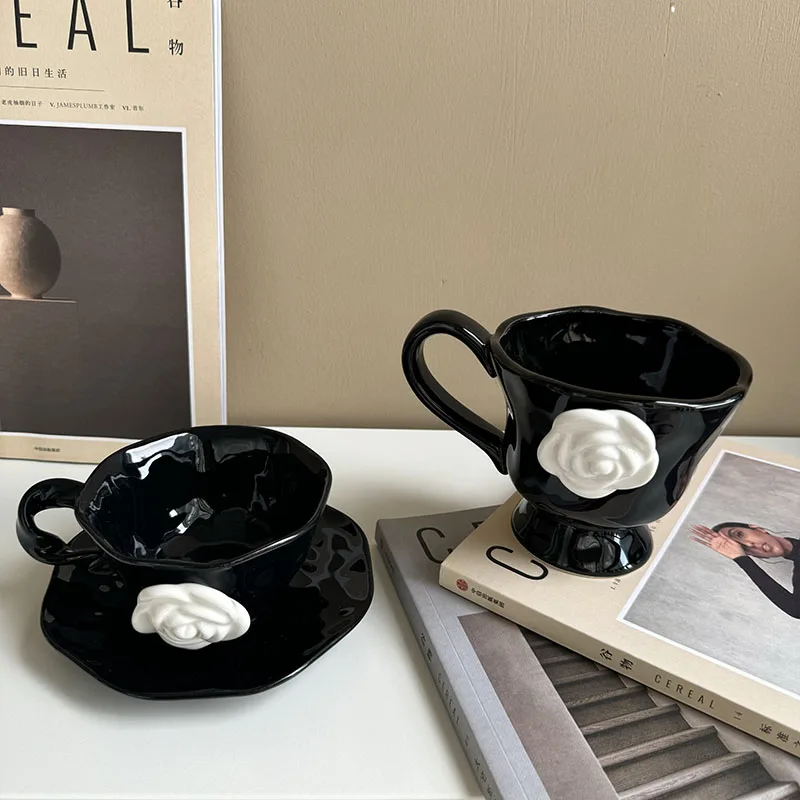 yaya-home-tea-flower-high-aesthetic-relief-creative-cerc-coffee-cup-unique-small-batch-mugs-handmade-french-sle