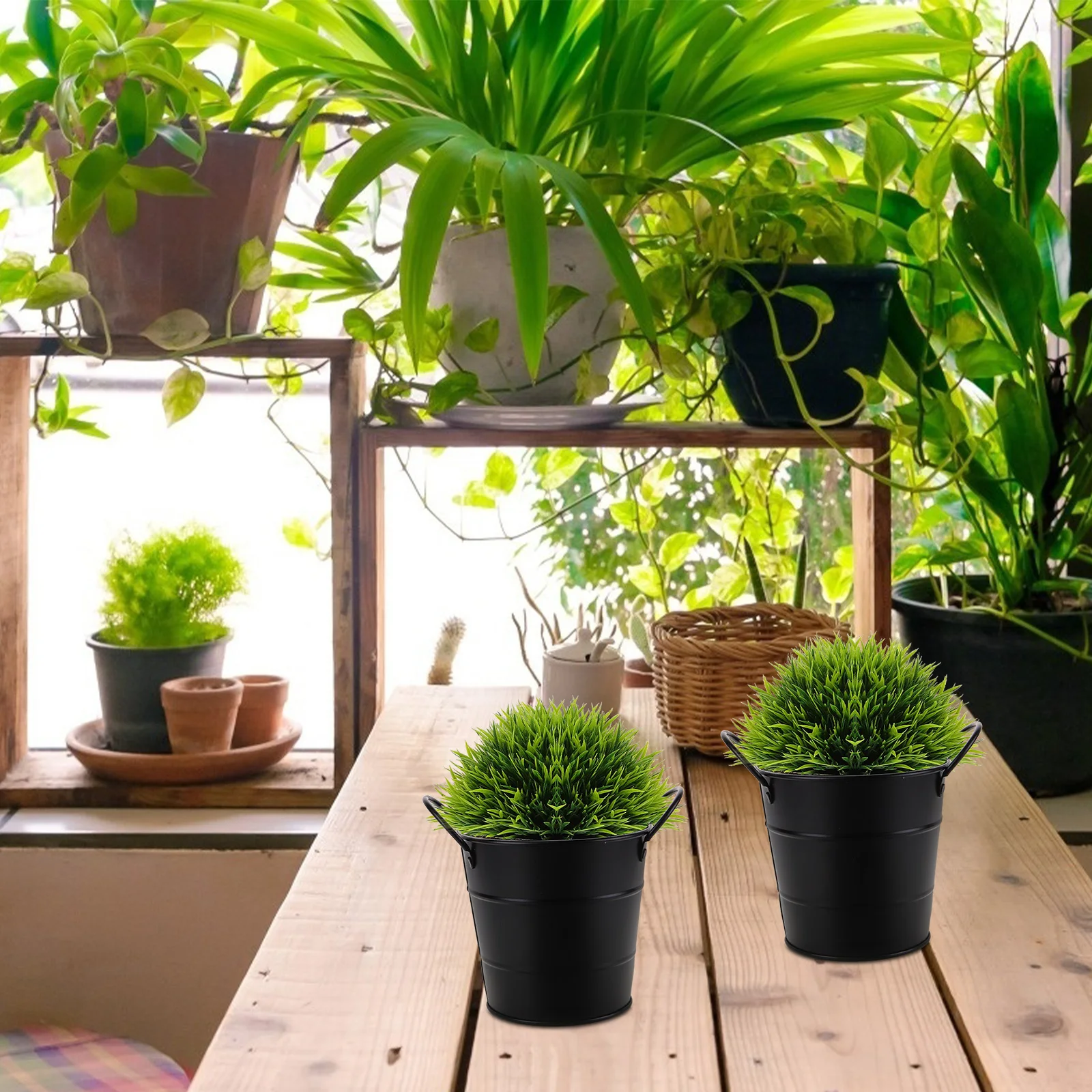 

Iron Flower Vase Decorative Bucket For Home Living Room Bedroom Garden Indoor Outdoor Plant Pot Succulents Bonsai