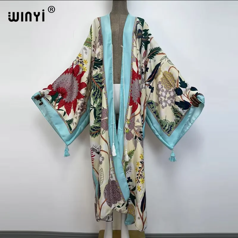 Sukienka maxi WINYI na lato, muzułmańska abaja, narzutka plażowa dla kobiet, sukienki muzułmańskie, odzież plażowa, moda, kaftan abaja, luksusowy styl dubajski
