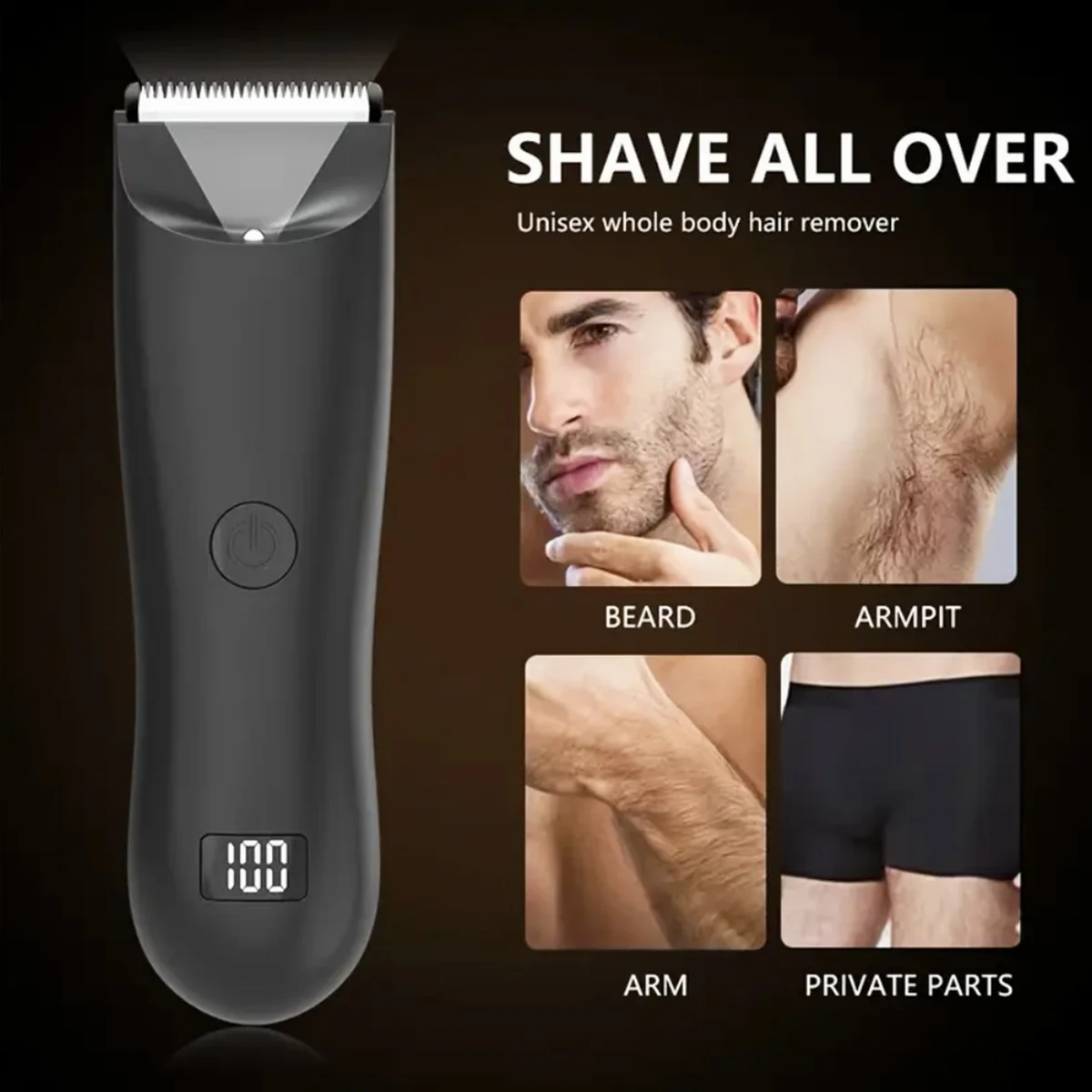 Men's Body Trimmer, Electric Razor, Pubic and Underarm Hair Private Hair Trimmer, Ceramic Blade Men's Grooming Kit - view 5
