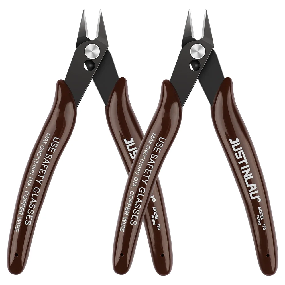 2 Stuks Mini Neus Snijtang Elektrische Draad Kabelschaar Metalen Side Knipt Flush Tang Handig Duurzaam Gereedschap