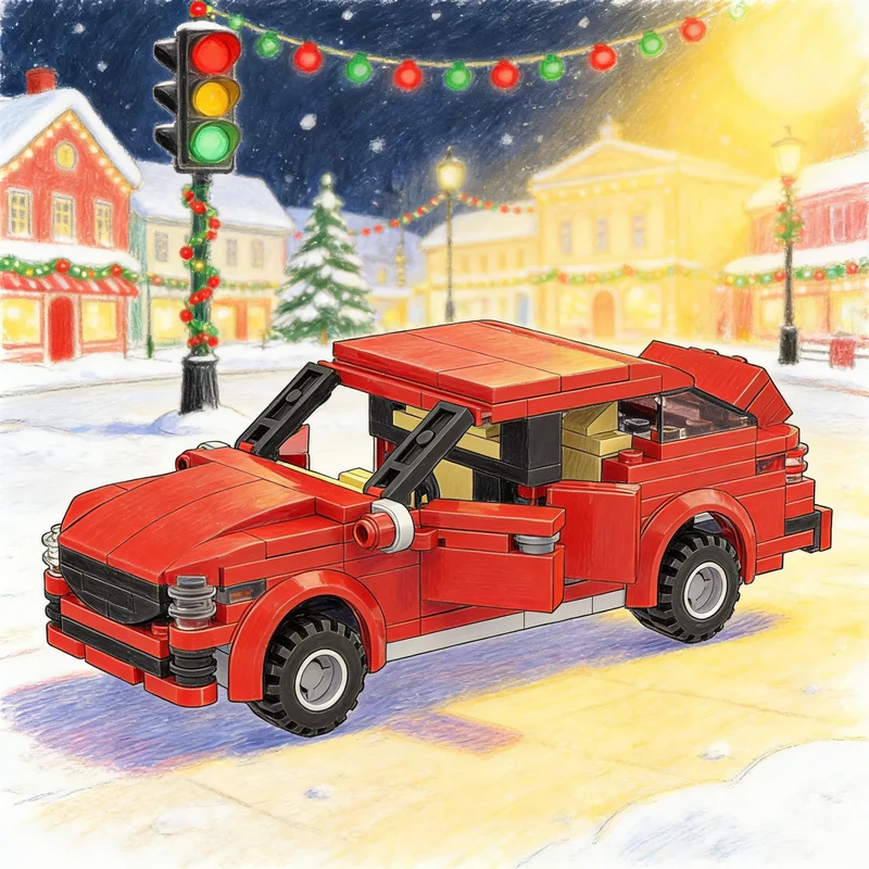 201 pièces MOC City Mercedesesed Benz Classe E Berline Modèle Blocs de construction Construction Cadeau de Noël Idée de bricolage Jouets Créatifs