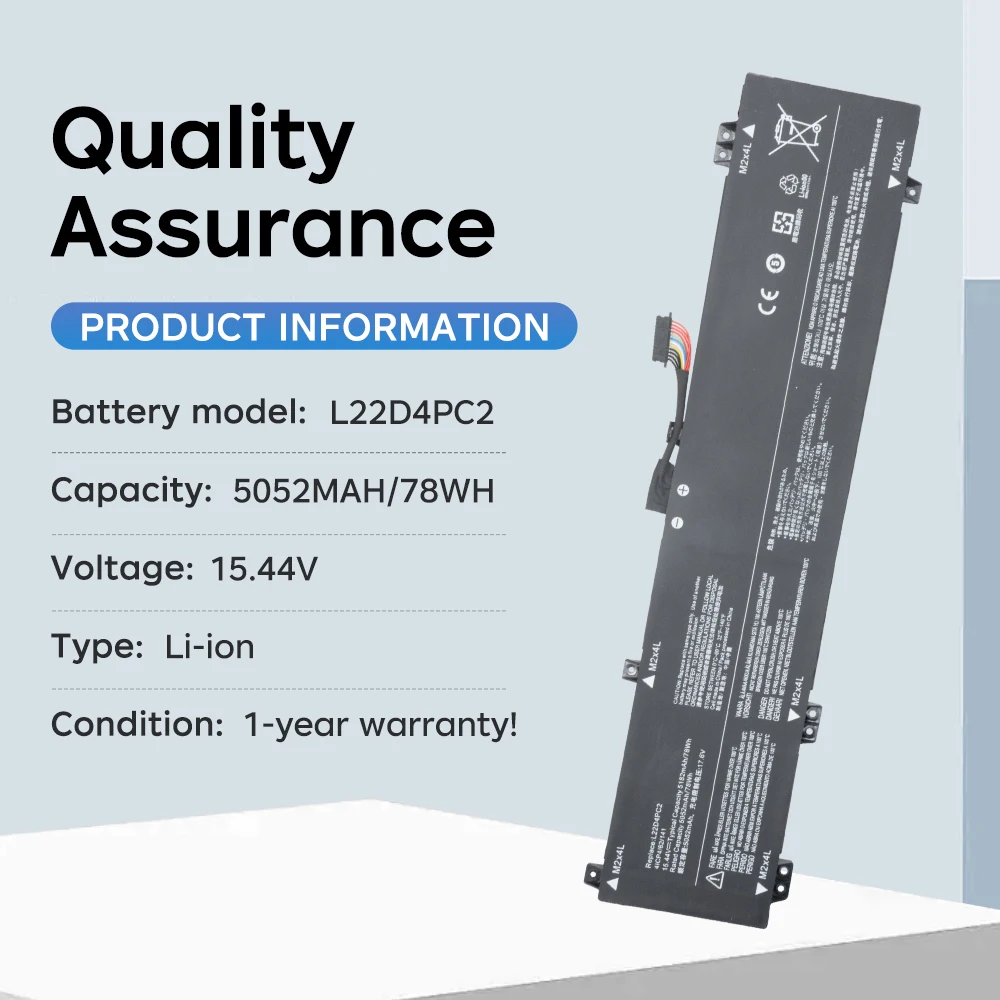 L22D4PC2 Laptop Battery for Lenovo LEGION Slim 5 16APH8 16IRH8 LOQ 16APH8 L22M4PC2 L22C4PC2 L22B4PC2 Notebook Replacement Batter