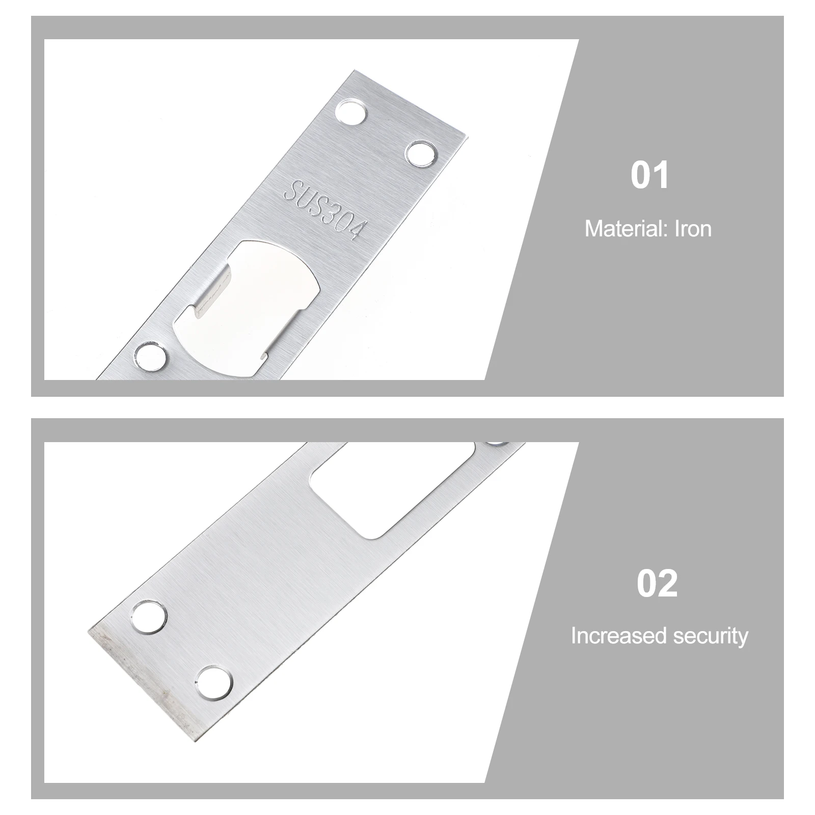 

6pcs Security Reinforcement Plate Door Combo Latch Deadbolt Plate Durable Metal Door Guard Replacement