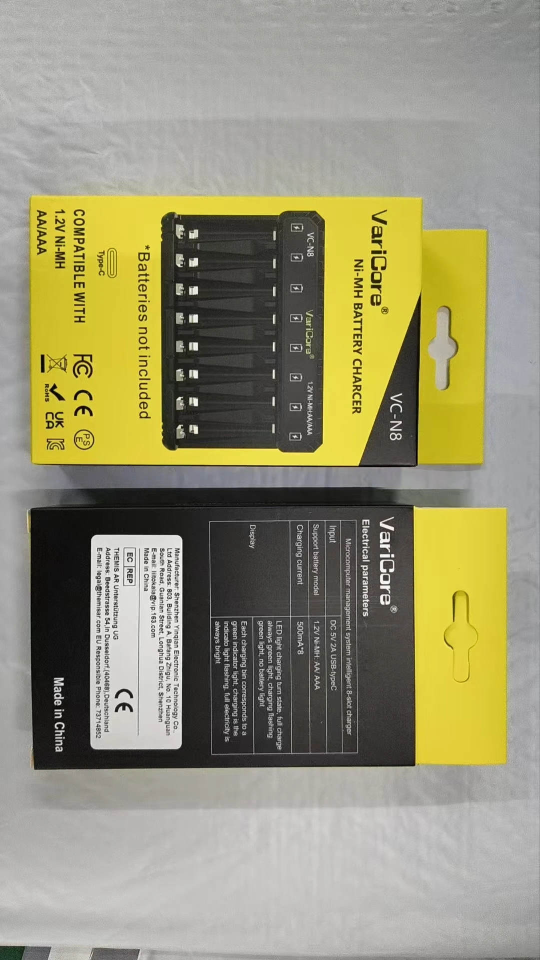 VariCore VC-N8 8-فتحة الذكية شاحن بطارية قابلة للشحن المحمولة ل 1.2 فولت ni-mh Ni-Cd AA AAA لعبة التحكم عن بعد