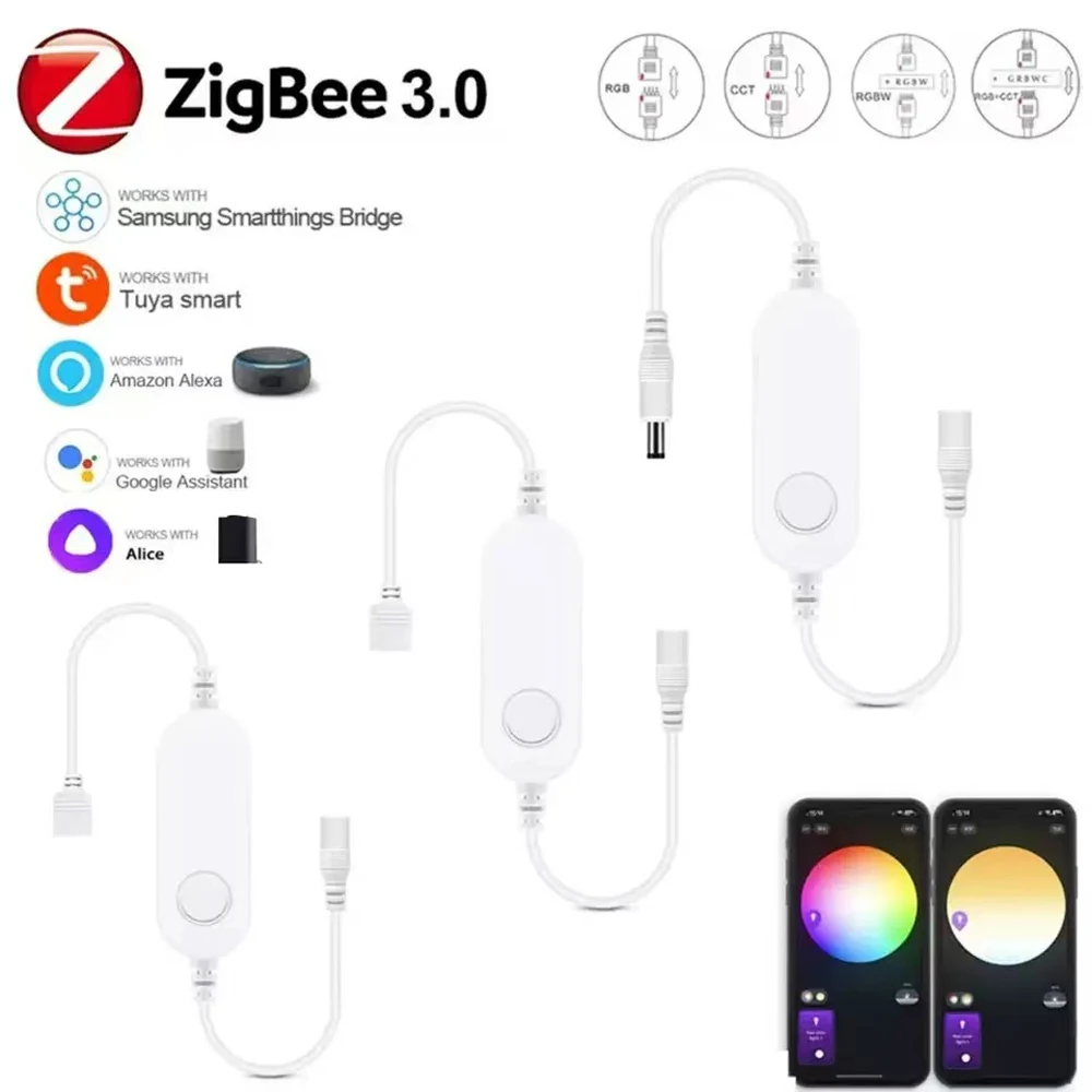 

Zigbee 3.0 Smart LED Controller DC5V 12V 24V Dimmer Single color CCT RGB RGBW RGBCCT LED Strip for Tuya Alexa SmartThings 2mqtt