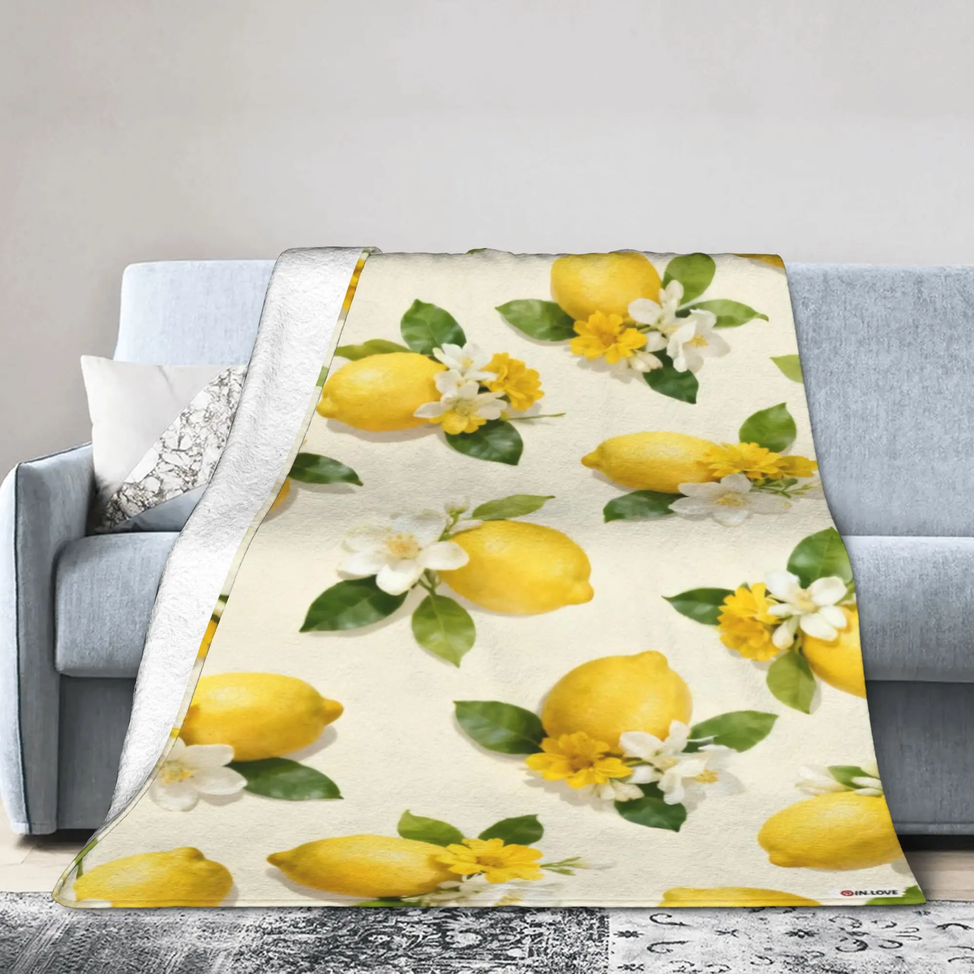 Lemon Sicily Rectangle Blankets Flannel  Comfortable Lightweight Thin Throw Blankets for Bedding Bedspread
