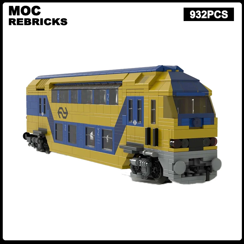 

MOC Building Blocks Passenger Transport NS Double Dekker End Carriage DDZ Train DIY Assemble Bricks Transportation Creative Toys