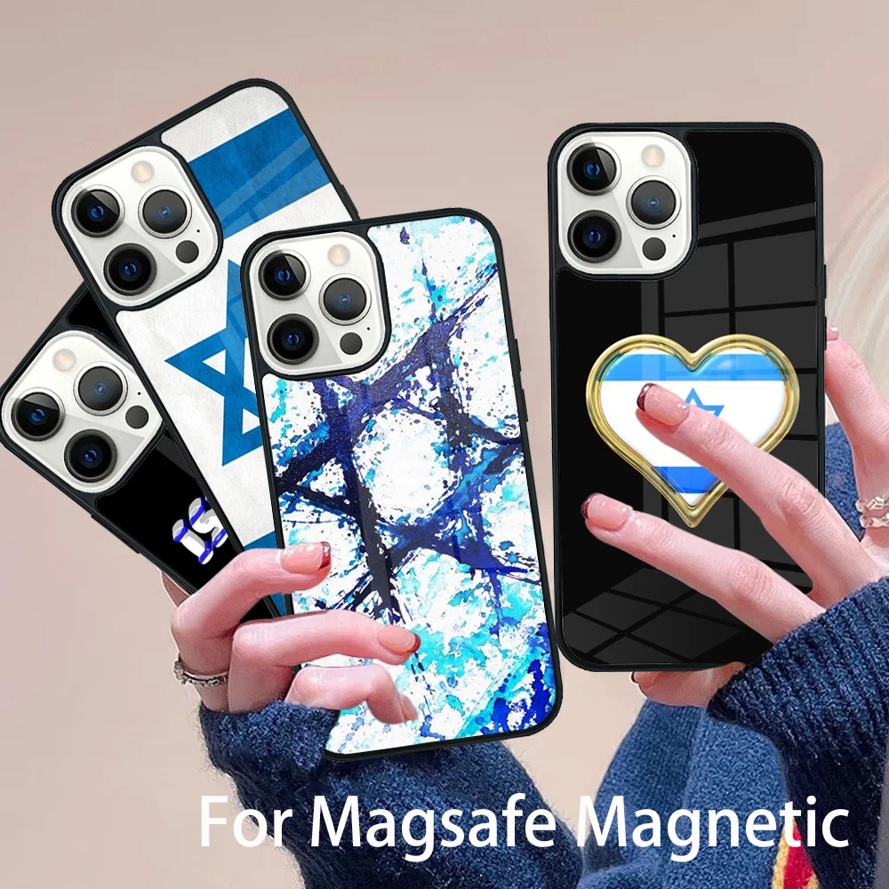 

i-Israe-l-L Phone Case Magesafe Magnetic Wireless Charge Cover For IPhone 16 11 12 13 14 15 Pro Max Plus